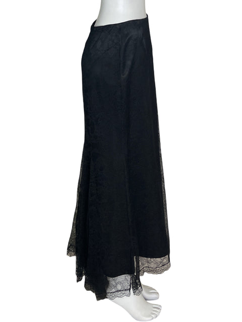 Falda Blumarine Maxi Suelta Capas Negro - Talla 42