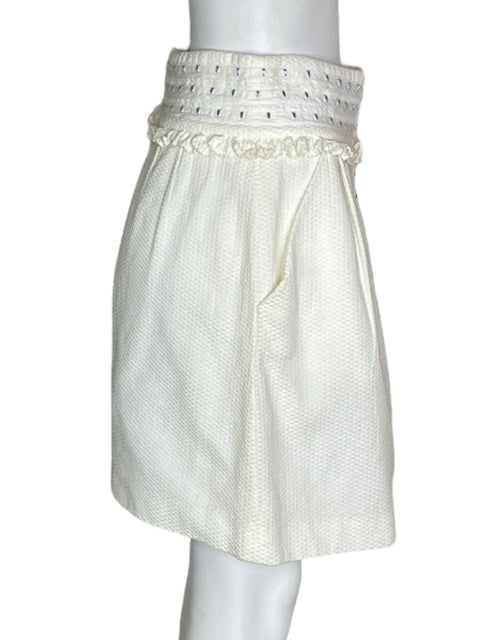 Falda Sine Mini Clips Recto Blanco - Talla 6