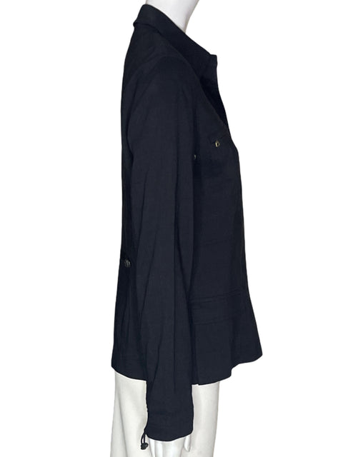 Blusa Elie Tahari Manga larga Botones Negro - Talla S