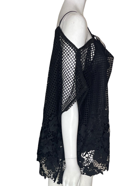 Blusa Filomena Fernandez Tejido Troquelado Outshouldr Negro - Talla S