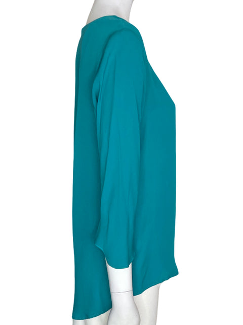 Blusa Ketty Tinoco Botones cristal Transparente Suelta Verde - Talla S