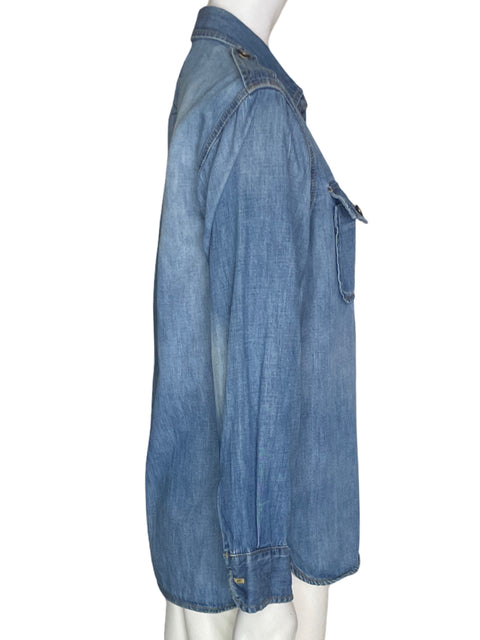 Blusa Current Elliott Jeans Bolsillos Manga larga Botones Azul - Talla 0