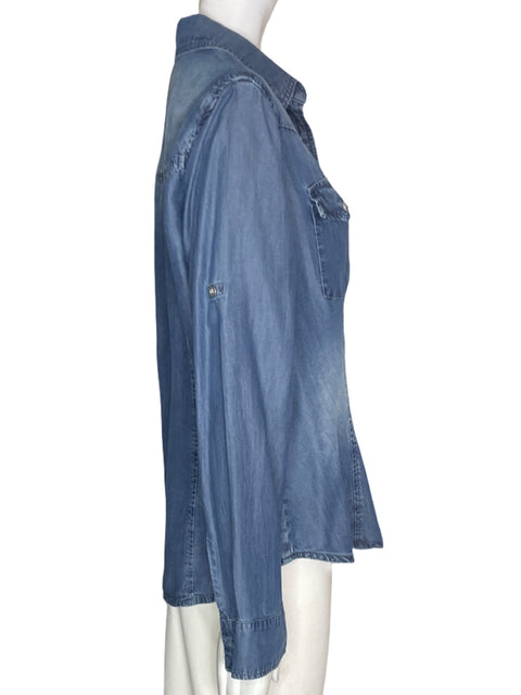 Blusa Zoé & Sam Jeans Manga larga Bolsillos Azul - Talla S