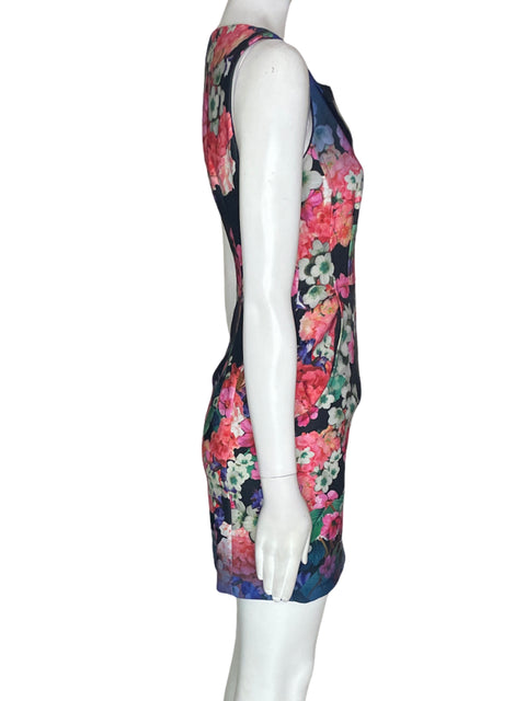 Vestido Nanette Lepore Mini Floral Zipper Ajustado Rosado - Talla 0