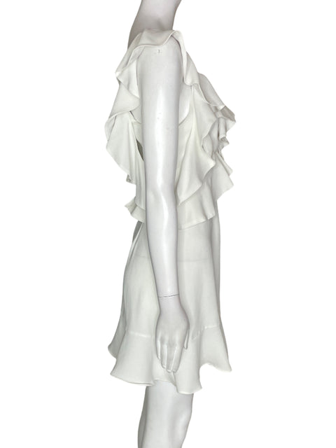 Vestido C/meo Collective Ruchas Ajustado Mini Blanco - Talla XS