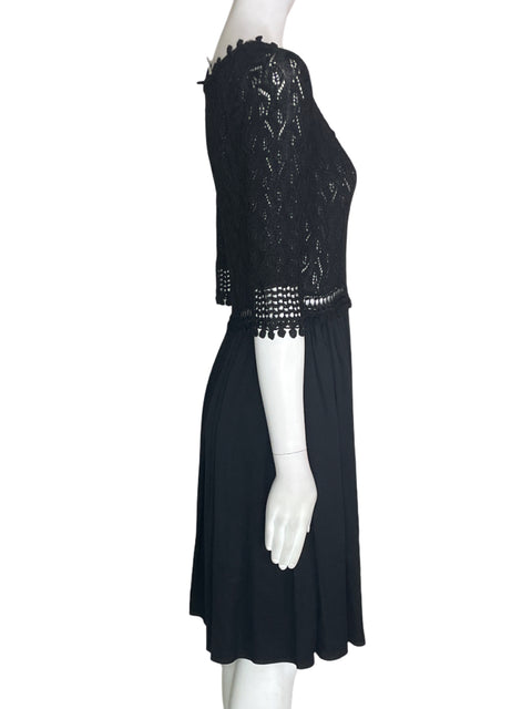 Vestido Diane Von Furstenberg Tejido Liso Midi Manga corta Negro - Talla S
