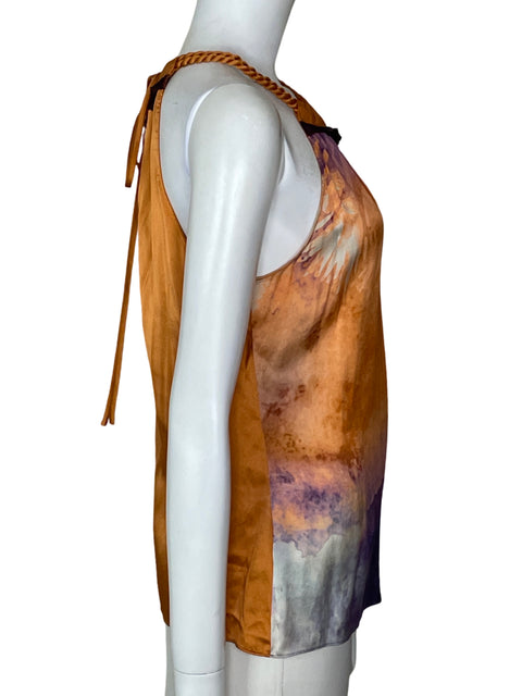 Blusa Elie Tahari Estampado Naranja - Talla M