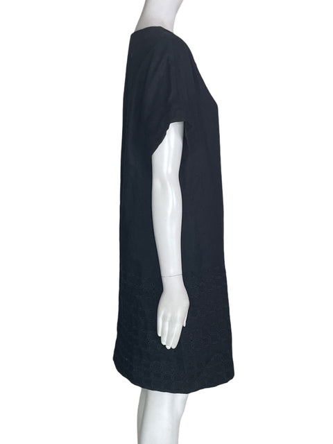 Vestido Lafayette 148 Liso Midi Manga corta Negro - Talla S