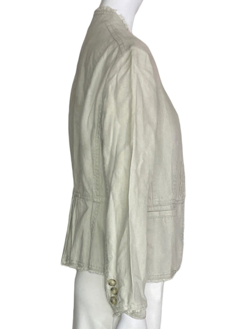 Chaqueta Michael Kors Recojido Manga larga Plisado Botones Beige - Talla 0