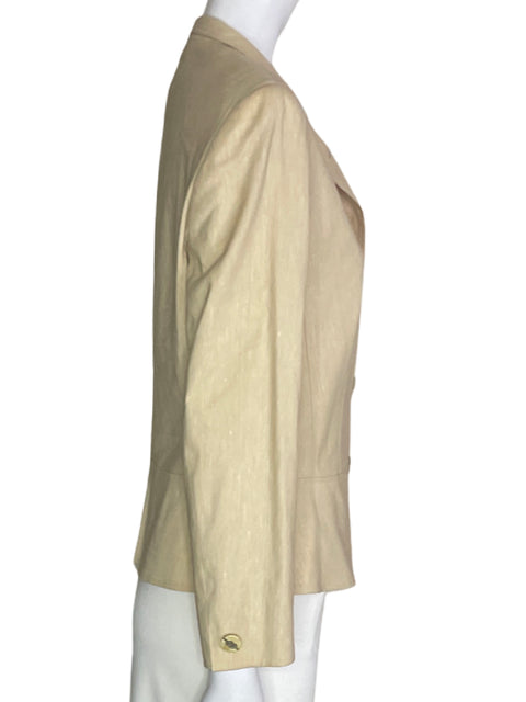 Chaqueta Escada Liso Manga larga Botones Ejecutivo Beige - Talla 38
