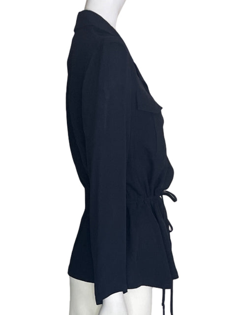 Chaqueta Theory Cinta Ajustado Manga larga Cruzado Negro - Talla S
