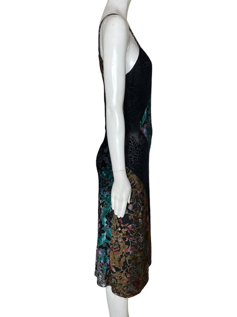 Vestido Emanuel Ungaro Terciopelo Midi Negro - Talla S