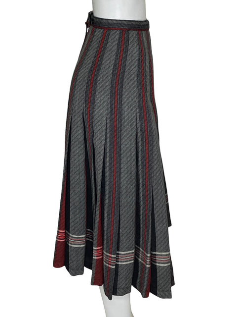Falda St Michael Reversible Plisado Gris - Talla L