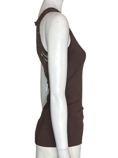 Blusa Bcbg Sin mangas Tejido Ajustado Marrón - Talla XS