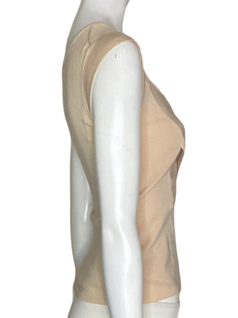 Blusa Armani Exchange Cruzada Manga corta Tshirt Beige - Talla M