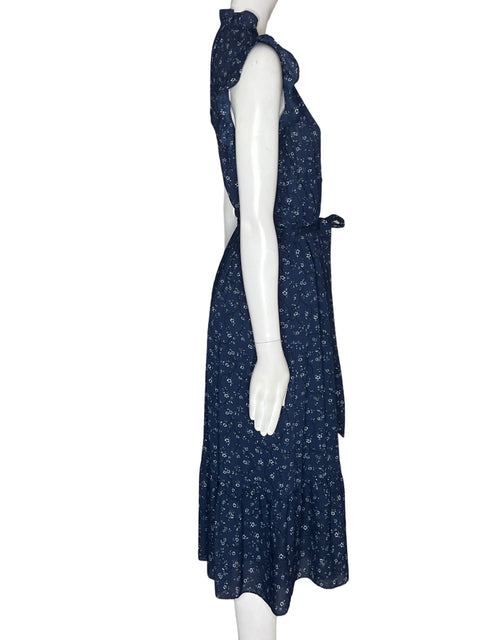 Vestido Kate Spade Ruchas Floral Fajon Azul - Talla 6