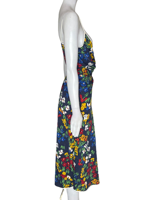 Vestido Tory Burch Estampado Tiras Fajon Amarillo - Talla 2