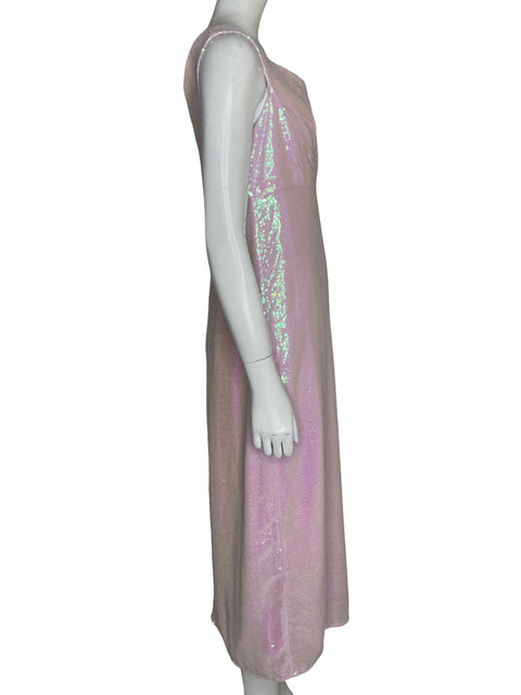 Vestido De Fiesta Lemebse Lentejuelas Rosado - Talla M