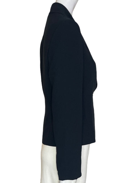 Chaqueta Tahari Cuello v Manga larga Boton Negro - Talla 4