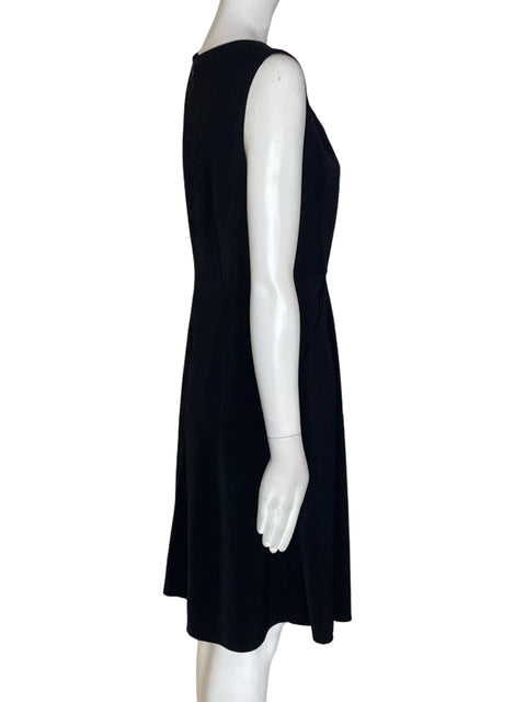 Vestido Tahari Midi Sin mangas Liso Negro - Talla S