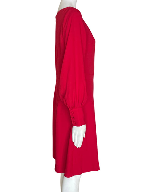 Vestido Ann Taylor Abullonado Suelto Cuello v Rojo - Talla 8