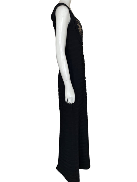 Vestido Adrianna Papell Encaje Cuello v Negro - Talla 8
