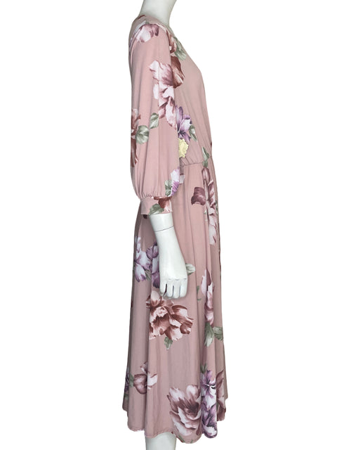 Vestido Via Vai Maxi Estampado Floral Rosado - Talla M