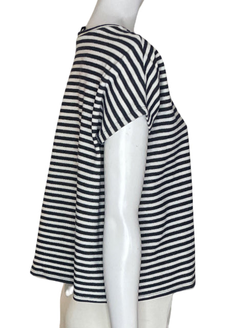 Blusa Express Rayas Manga corta Cuello redondo Negro - Talla S