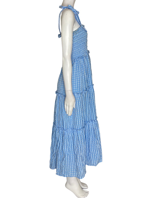 Vestido Bb Dakota Tirad Ruchas Ajustado Azul - Talla S