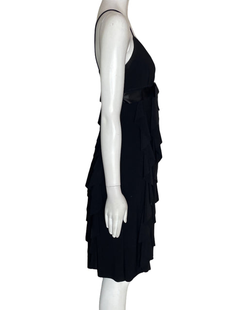 Vestido Cache Midi Ruchas Sin mangas Negro - Talla 4