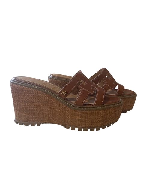 Zapato Sam Edelman Tiras Plataforma Punta abierta Marrón - Talla 6