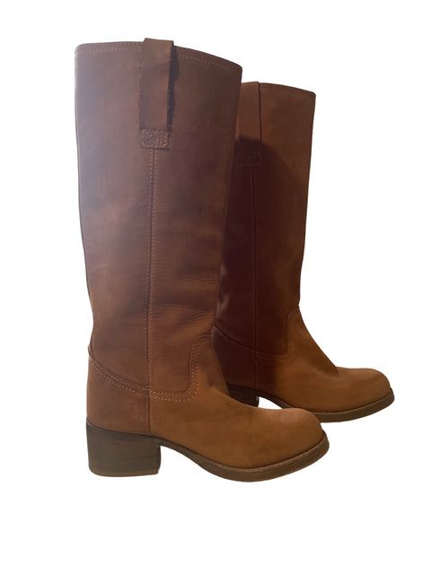 Zapato Natallee Botas Cuero Tacón cuadrado Marrón - Talla 7