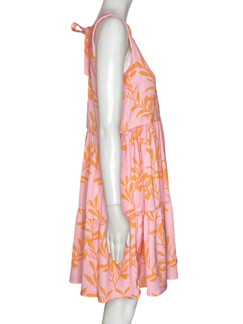 Vestido Tesoro Tps Midi Estampado Sin mangas Rosado - Talla S