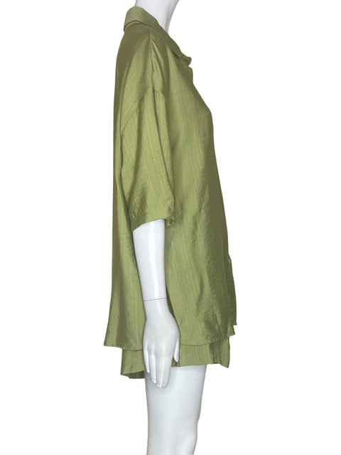 Conjunto Tesoro Tps Short/ camisa Manga corta Short suelto Verde - Talla L