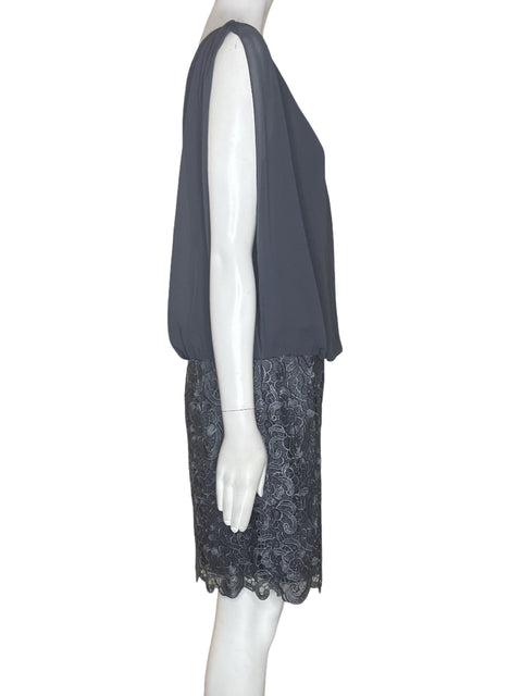 Vestido Aidan Mattox Sin mangas Tejido Liso Azul - Talla L
