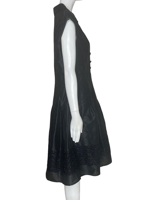 Vestido Js Boutique Acampanado Manga corta Tipo a Negro - Talla 14