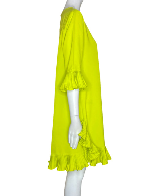 Vestido Cq & Cq Midi Liso Ruchas Verde - Talla S
