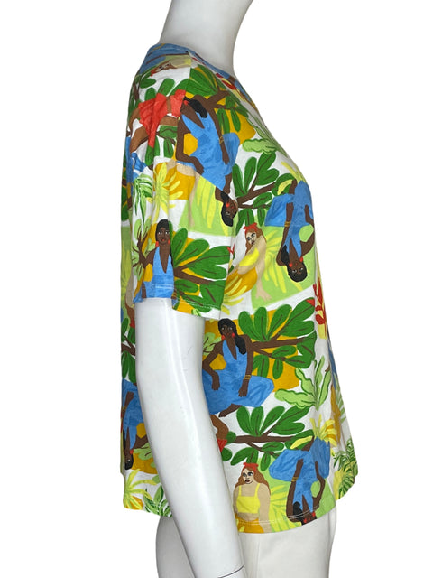 Blusa Zara de Algodón Estampado Verde - Talla M