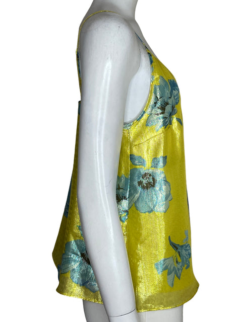 Blusa Bar Iii Estampado Floral Metalizado Amarillo - Talla M