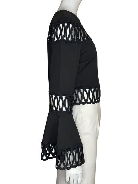 Blusa Gracia Mangas Acampanadas Cuello redondo Negro - Talla M