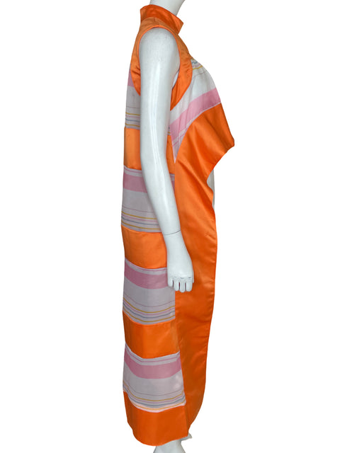 Blusa Tesoro Tps Asimétrico Rayas Naranja - Talla S