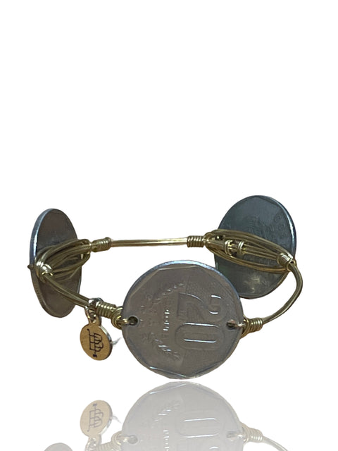 Pulsera Bourbon And Boweties Moneda Dorado - Talla U