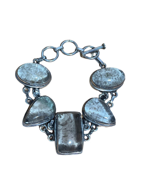 Pulsera Tesoro Tps Cabuchon Cuarzo Blanco - Talla U
