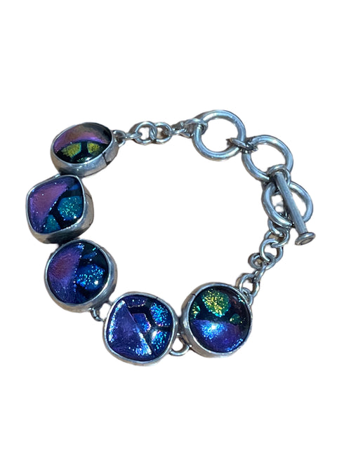 Pulsera Tesoro Tps Cabuchon Multicolor Plateado Azul - Talla U