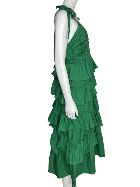Vestido One Pretty Time Vuelos Drapeado Verde - Talla 12
