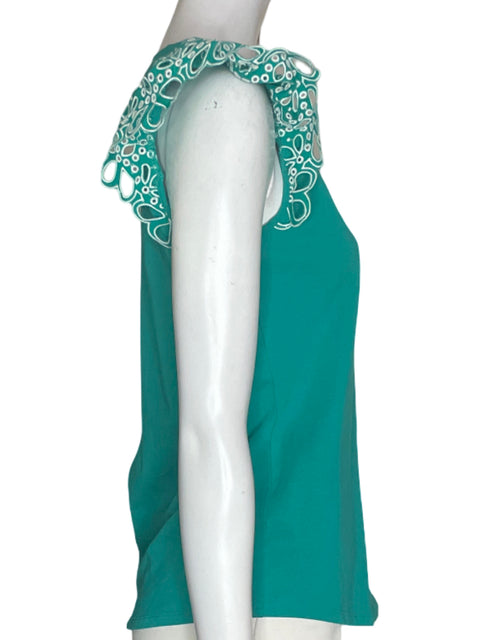 Blusa Tesoro Tps Liso Sin mangas Troquelado Verde - Talla S
