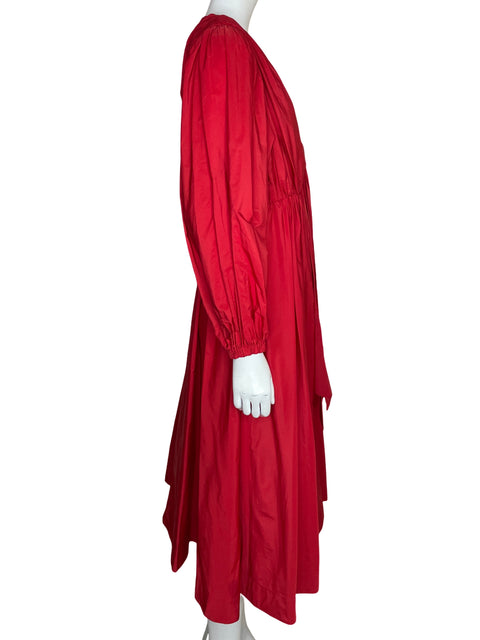 Vestido Msgm Mangas Abullonadas Maxi Rojo - Talla L