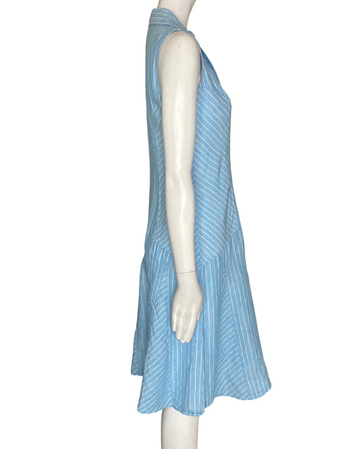 Vestido Brooks Brothers de Algodón Rayas Acampanado Sin mangas Azul - Talla 2