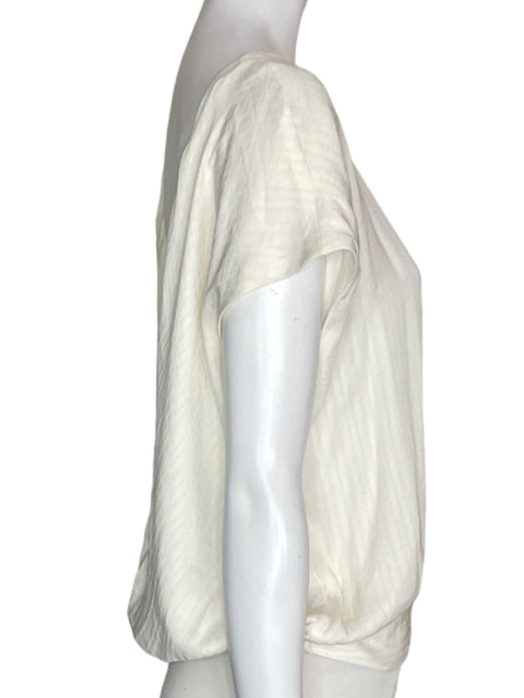 Blusa Anthropologie Fluido Cruzado Manga corta Beige - Talla S