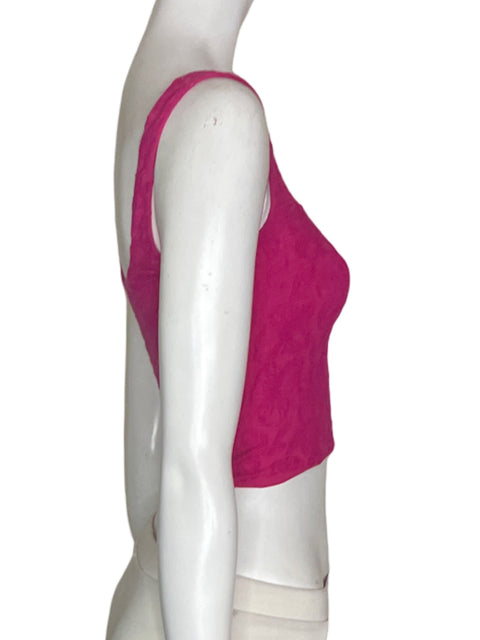 Top Anthropologie de Algodón Crop Tiras Deportivo Rosado - Talla XS